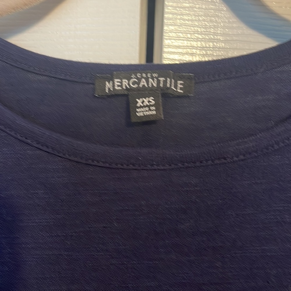 J Crew Mercantile long sleeve shirt in navy size XXS NWOT - Picture 2 of 7